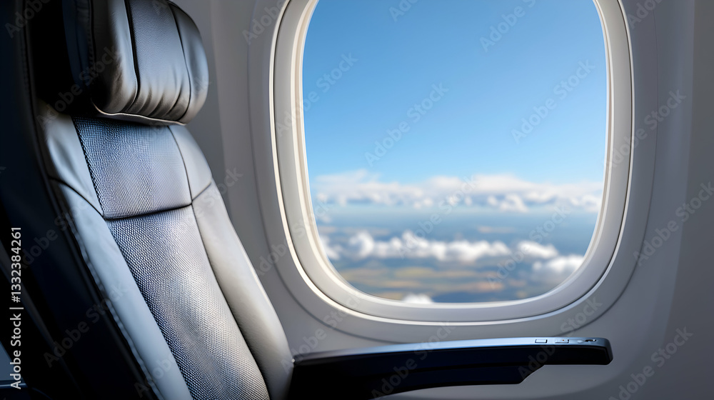 Airplane Window Seat with Cloud View Airplane Window Seat with Cloud View