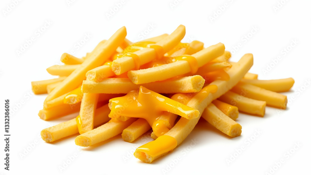 Mouthwatering Bacon Cheese Fries: Indulgent Snack with Symmetrical Layout for Perfect Marketing Images Mouthwatering Bacon Cheese Fries: Indulgent Snack with Symmetrical Layout for Perfect Marketing Images