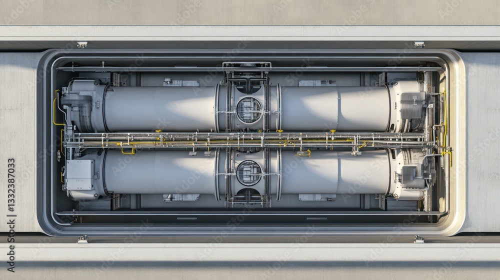 Elevated View of Hydrogen Fuel Tanks Elevated View of Hydrogen Fuel Tanks