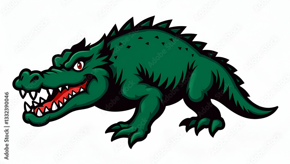 Naklejka premium Fierce alligator snap silhouette designed for intimidating sports team logos perfect for wrestling team apparel and branding concept as Intimidating alligator snap silhouette crafted for sports team l