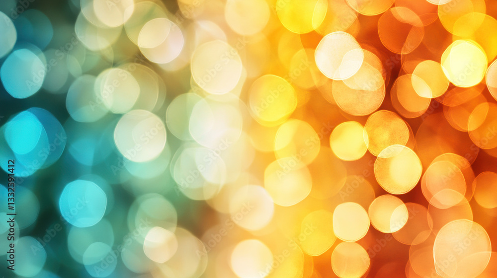 Hazy and dreamy, Colorful bokeh lights in shades of teal and orange creating a vibrant backdrop. Hazy and dreamy, Colorful bokeh lights in shades of teal and orange creating a vibrant backdrop.