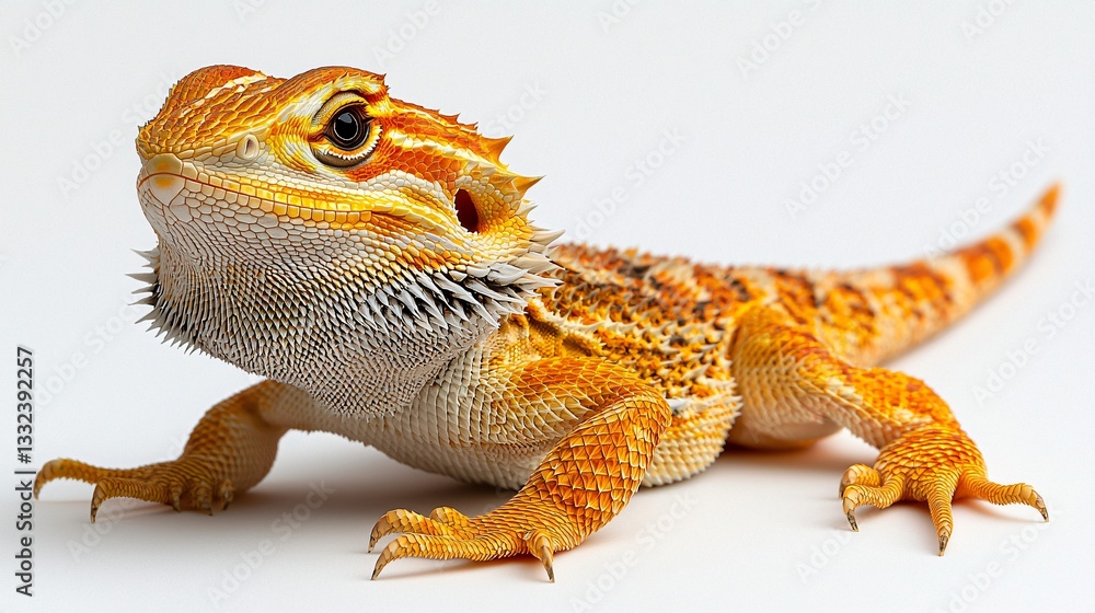Naklejka premium Bearded Dragon Portrait Against White