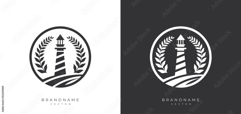 Lighthouse logo design template, simple modern lighthouse logo vector Lighthouse logo design template, simple modern lighthouse logo vector