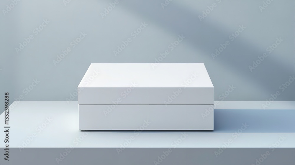 Minimalist White Cube on a White Background, Product Photography, Minimalism Minimalist White Cube on a White Background, Product Photography, Minimalism