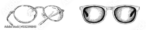 Men's eye protection is provided by classical glasses, which are also a stylish and vintage modern accessory, and include glamorous sunglasses with plastic frames and engraving templates designed in