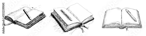 The hand drawn image is presented as a modern illustration, utilizing a notepad and pencil sketch engraving with a scratch board style imitation