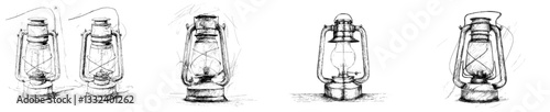 This webpage provides a tutorial on drawing an old kerosene lamp, guiding artists through a step-by-step pencil sketching process