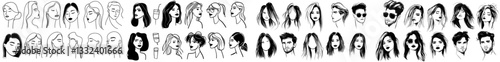 Collection of diverse female portraits, showcasing women's heads from the front