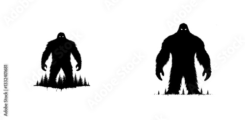 Bigfoot | Minimalist and Simple Silhouette - Modern illustration