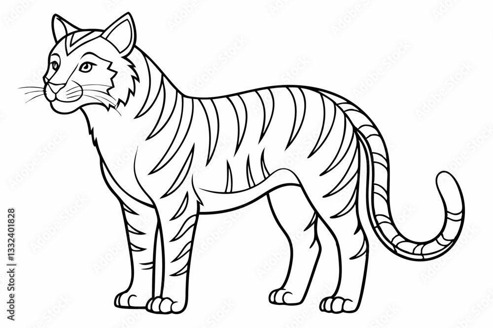 Fototapeta premium Coloring page line art black silhouette vector