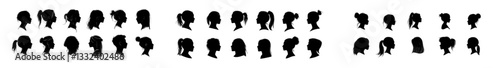 1. The Cameo Silhouette collection features a variety of hairstyles and head shapes with black and white modern illustrations, including male and female profiles – ideal for avatars, icons, and