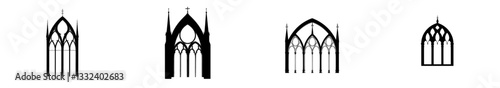 A silhouette of a gothic arch, embodying the spirit of medieval architecture, ideal for themed designs and decorations