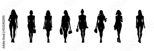 A sleek, modern silhouette of teens in different poses, perfect for youth fashion campaigns, advertising, and branding.4