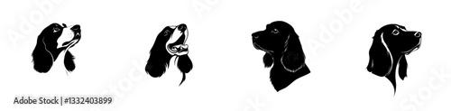 1. Modern black silhouette of an Irish Setter head for a T-Shirt