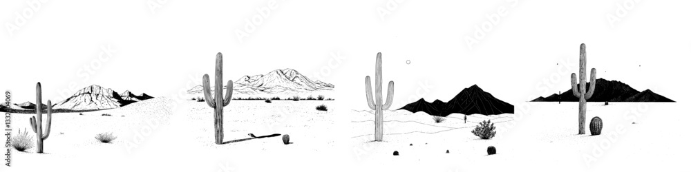 Φωτογραφία Create a retro-style photocopy of the Arizona desert for a t-shirt design, incor