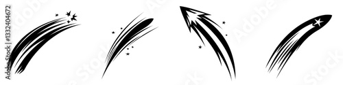 A black stripe resembling a shooting star is visible on the tail, which is also comparable to the orbital tail of a passing comet