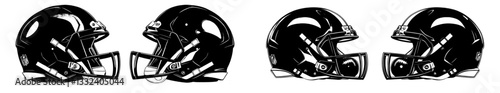 Realistic headgear of the Kansas City Chiefs and Philadelphia Eagles teams that made the finals