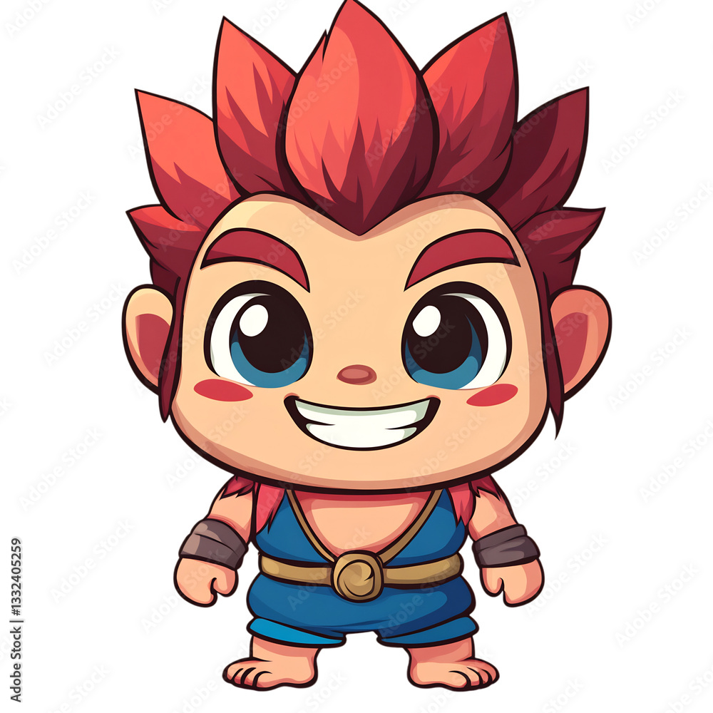 Atemoya Cartoon Character with Red Hair and Blue Pants Isolated on Transparent Background Atemoya Cartoon Character with Red Hair and Blue Pants Isolated on Transparent Background