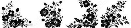 A corner text divider featuring a wave ornament adorned with leaves, flowers, and abstract lines serves as a graceful decorative element