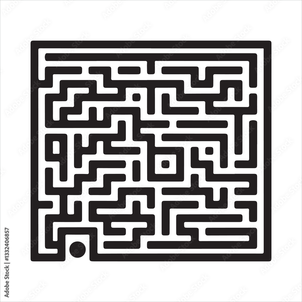 Intricate Maze A Black and White Geometric Puzzle Silhouette
Intricate Maze A Black and White Geometric Puzzle Silhouette