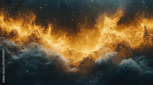 Cosmic fiery nebula