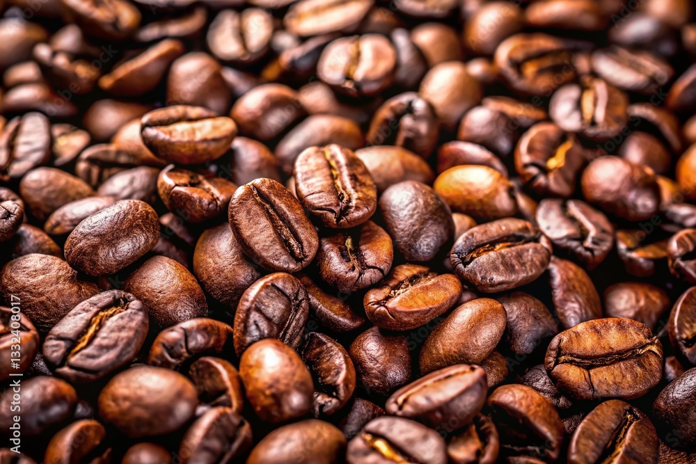 Top View Scattered Coffee Beans Isolated White Background - Text Space, Low Light Photography Top View Scattered Coffee Beans Isolated White Background - Text Space, Low Light Photography