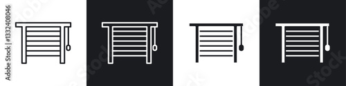 Blinds icon symbol collection on white background.
