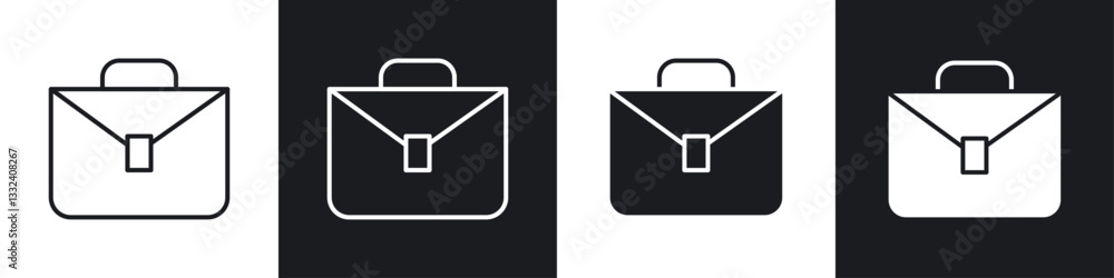 Briefcase icon symbol collection on white background. Briefcase icon symbol collection on white background.