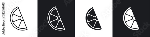 Citrus slice icon symbol collection on white background.