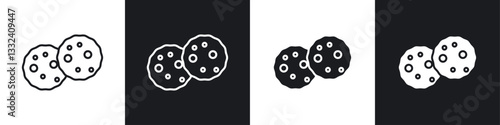 Cookie icon symbol collection on white background.