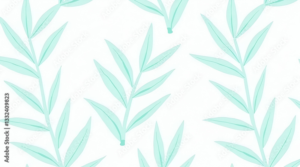 Fototapeta premium Airy Bamboo & Light Blue Seamless Tile Pattern for Coastal Rooms