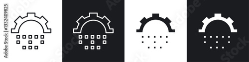 Digital transformation icon symbol collection on white background.