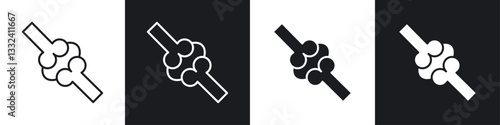 Joint icon symbol collection on white background.