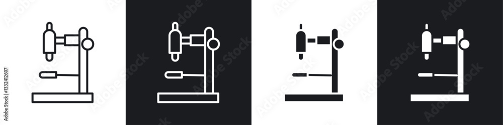 Microscope icon symbol collection on white background. Microscope icon symbol collection on white background.