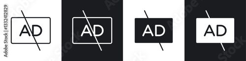 No audio description icon symbol collection on white background.