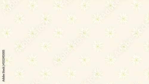 Wallpaper Mural Minimalistic Scandinavian Daisy Tile Pattern: Seamless Design in Neutral Tones for Airy Spaces Torontodigital.ca