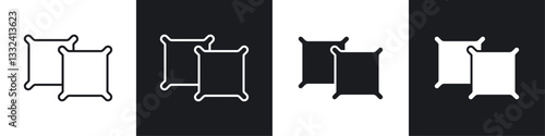 pillow icon symbol collection on white background.