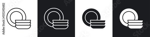 Plates icon symbol collection on white background.