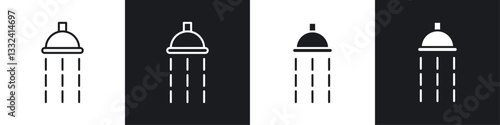 Shower down icon symbol collection on white background.