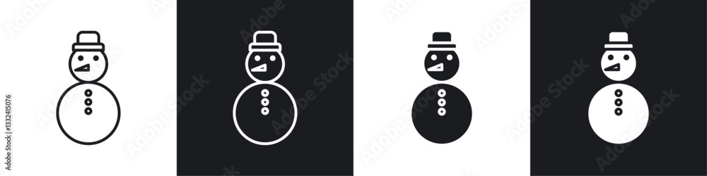 Snowman icon symbol collection on white background. Snowman icon symbol collection on white background.