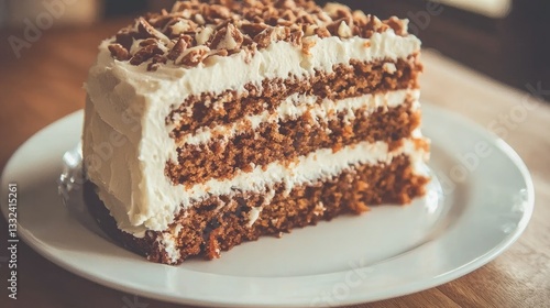 A heartwarming family kitchen setup with a homemade carrot cake, ready to be served in celebration of National Carrot Cake Day