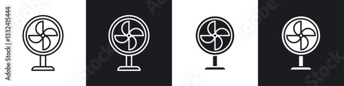 Table Fan icon symbol collection on white background.