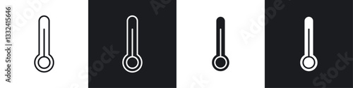 Temperature icon symbol collection on white background.