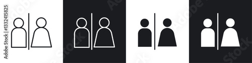 Toilet icon symbol collection on white background.
