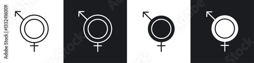Transgender icon symbol collection on white background.