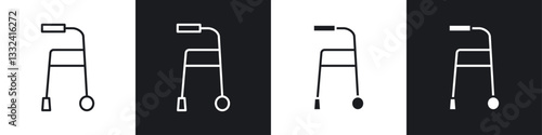 Walker icon symbol collection on white background.