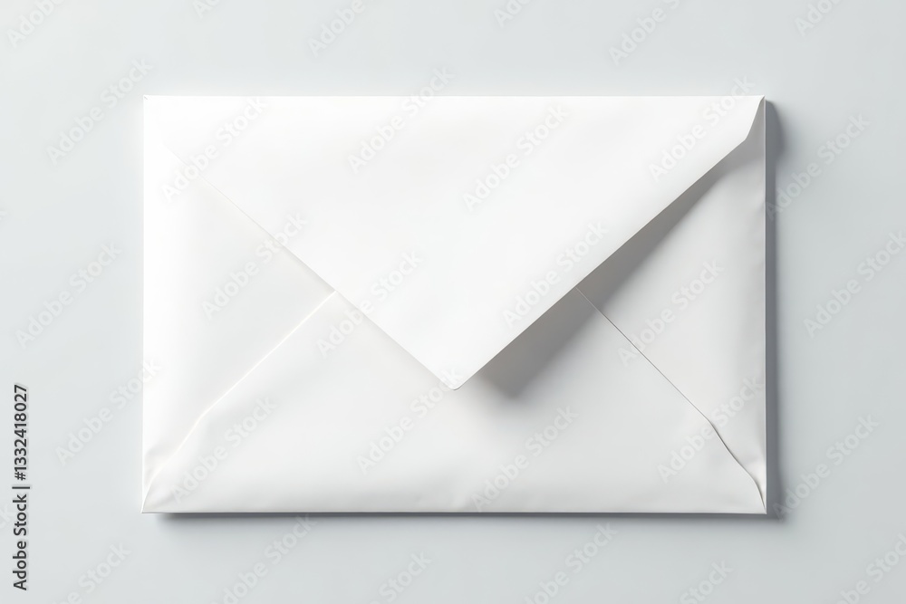 Blank white envelope, crisp edges, studio shot, craft, object Blank white envelope, crisp edges, studio shot, craft, object
