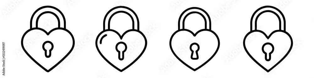 heart lock icon, heart lock line art - simple line art of heart lock, perfect for heart lock logos and icons heart lock icon, heart lock line art - simple line art of heart lock, perfect for heart lock logos and icons