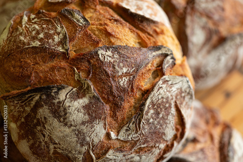 Close-up of rustic sourdoug...
