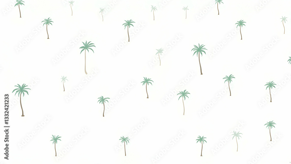 Minimalist Palm Tree Seamless Pattern for Clean Design & Branding Minimalist Palm Tree Seamless Pattern for Clean Design & Branding